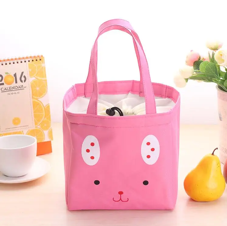 Картонный Ланч-бокс для детей, японский 304 из нержавеющей стали, Bento box, герметичный детский Ланч-бокс, контейнер для еды, 1400 мл - Цвет: Pink Cat Bag only