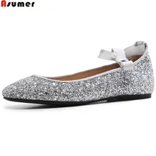 Asumer/Модная Новинка; сезон весна-осень; женская обувь с квадратным носком; закрытые с перекрестной шнуровкой; очаровательные женские туфли из натуральной кожи на плоской подошве