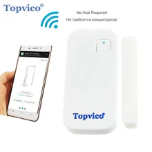 Topvico WiFi датчик для двери приложение управление 110дб дверной охранной сигнализации магнитный переключатель беспроводной, оконный, дверной датчик открытия s Домашняя безопасность