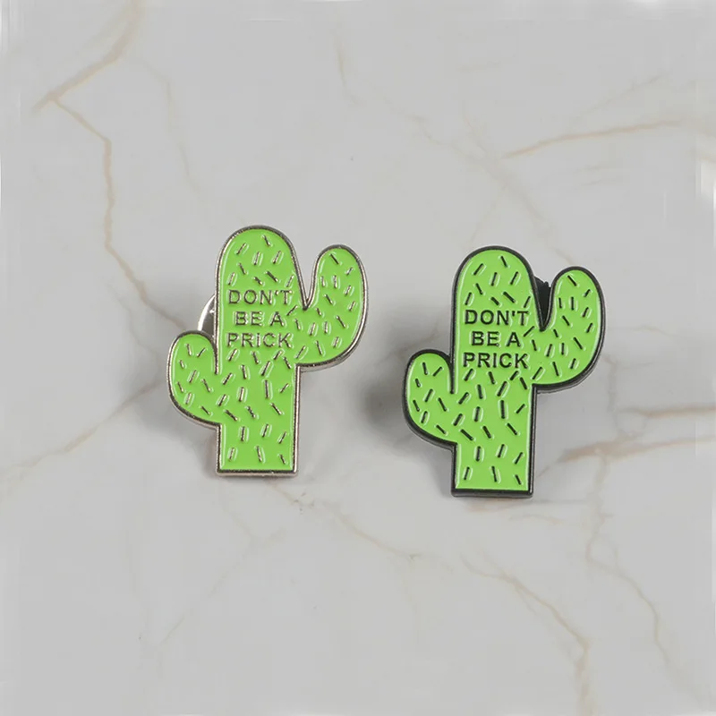 Cartoon Fashion Enamel Pin Metal Brooch Mini Green Plant Potted Cactus Button Brooches Denim Jackets Collar Badge Pins (10)