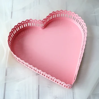 

Pink heart cupcake stand dessert iron metal wedding cake tools high quality table decorator candy bar party supplier bakeware