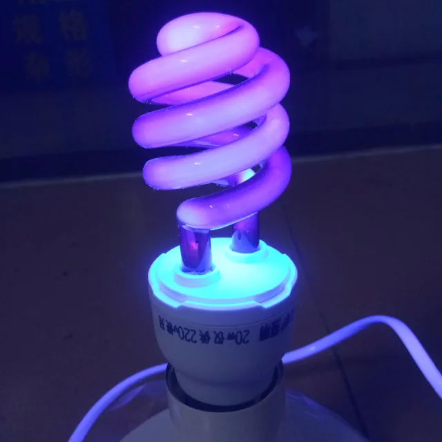 40W E27 Ultraviolet quartz uv black light lamp spiral purple light