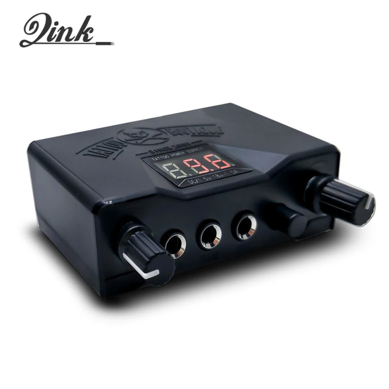 QINK Mini Skull Tattoo Power Supply Permanent Makeup Tools Double Dual LED 3 Digital Display for Rotary Machine | Красота и здоровье