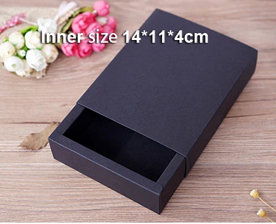 

Inner size14*11*4cm kraft drawer paper box with window Brown kraft handmade gift boxes,Essential oil box,custom bs100piece\lot