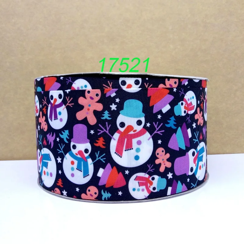 17521 50 ярдов в Размер Рождественская лента напечатанная grosgrain лента 17577 - Цвет: 17521