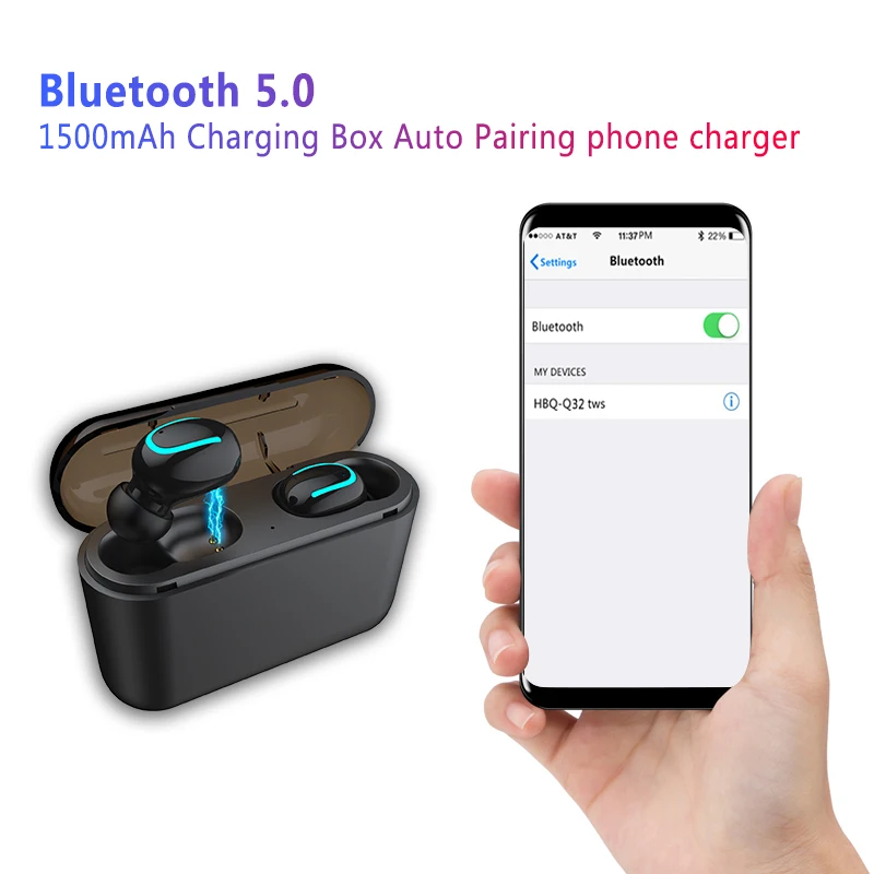 Bluetooth 5,0 наушники TWS беспроводные наушники Blutooth наушники гарнитура спортивные наушники игровая гарнитура телефон PK HBQ