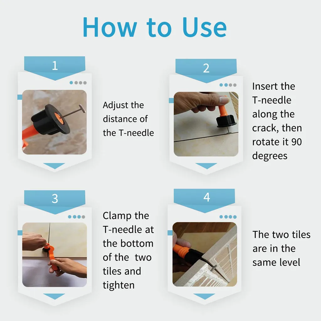 2019 New Flat Ceramic Floor Wall Construction Tools Reusable Tile Leveling System Kit Ceramic floor wall construction tools