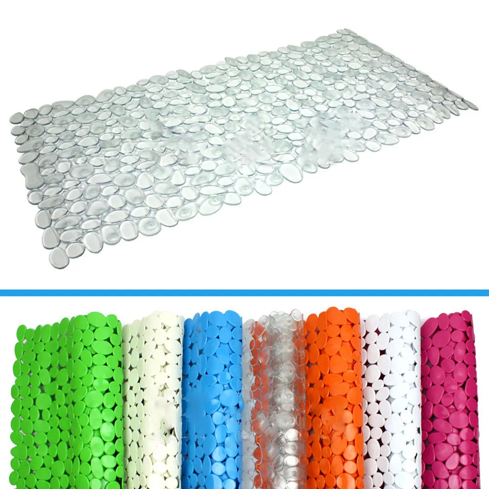 Anti Slip Anti Bacterial Stone Bath Mat Shower Bath Tub Clear Rubber