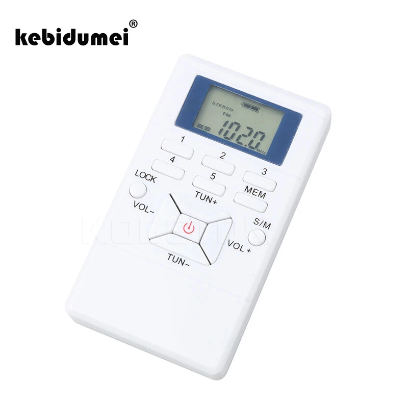 

kebidumei Mini Pocket Frequency Modulation Digital LED Display FM Radio Receiver Signal Processing With Earphone White wholesale
