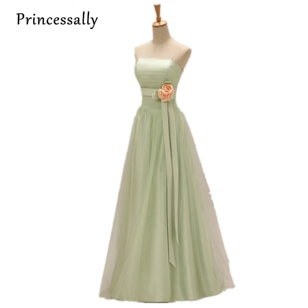 Light Green Bridesmaid Dresses Long With Yellow Flower Mint Green Bridesmaid Dresses Prom