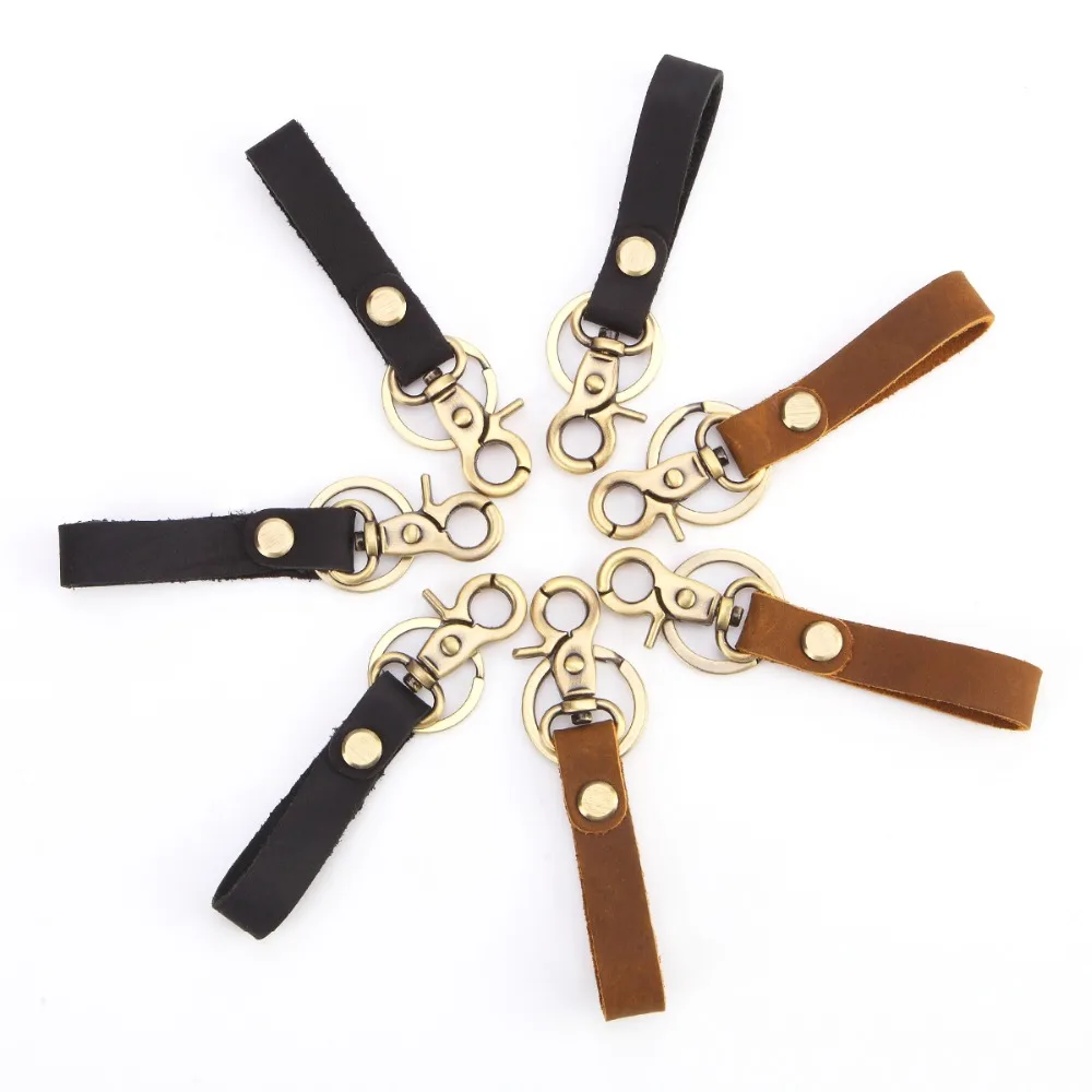 

Casual EDC Keys Wallet Genuine Leather KeyChain Holder Brown Metal Housekeeper Keys Collection 2019 New Key Ring