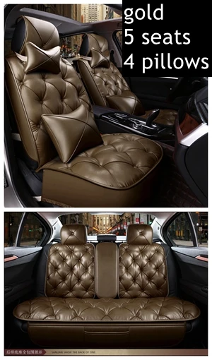 DINGDIAN(переднее+ заднее) 5 кожаных чехлов для сидений автомобиля, подходит для TOYOTA C-HR/RAV 4/FORTUNER/4runner/Land Cruiser/Avalon/Avensis/Camry/eiz - Название цвета: 5 seats luxury