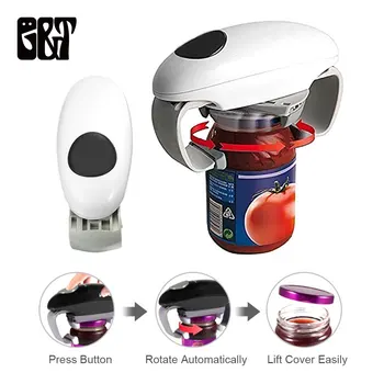 

GT Mini One Touch Automatic Jar Opener Tin Opener Automatic Electric Hands Free Operation Kitchen Tools Gadgets Home Helper