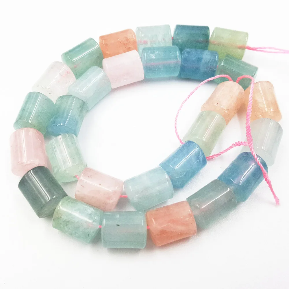 

Lii Ji Natural Gemstone Morganite Beryl Triangular Column Beads approx 12x15mm DIY Jewelry Making Approx 38cm