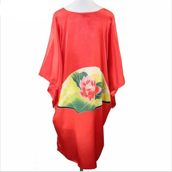 Винтажный Rede китайский женский шелковый халат пикантная Пижама кимоно банное платье свободная ночная рубашка 030703