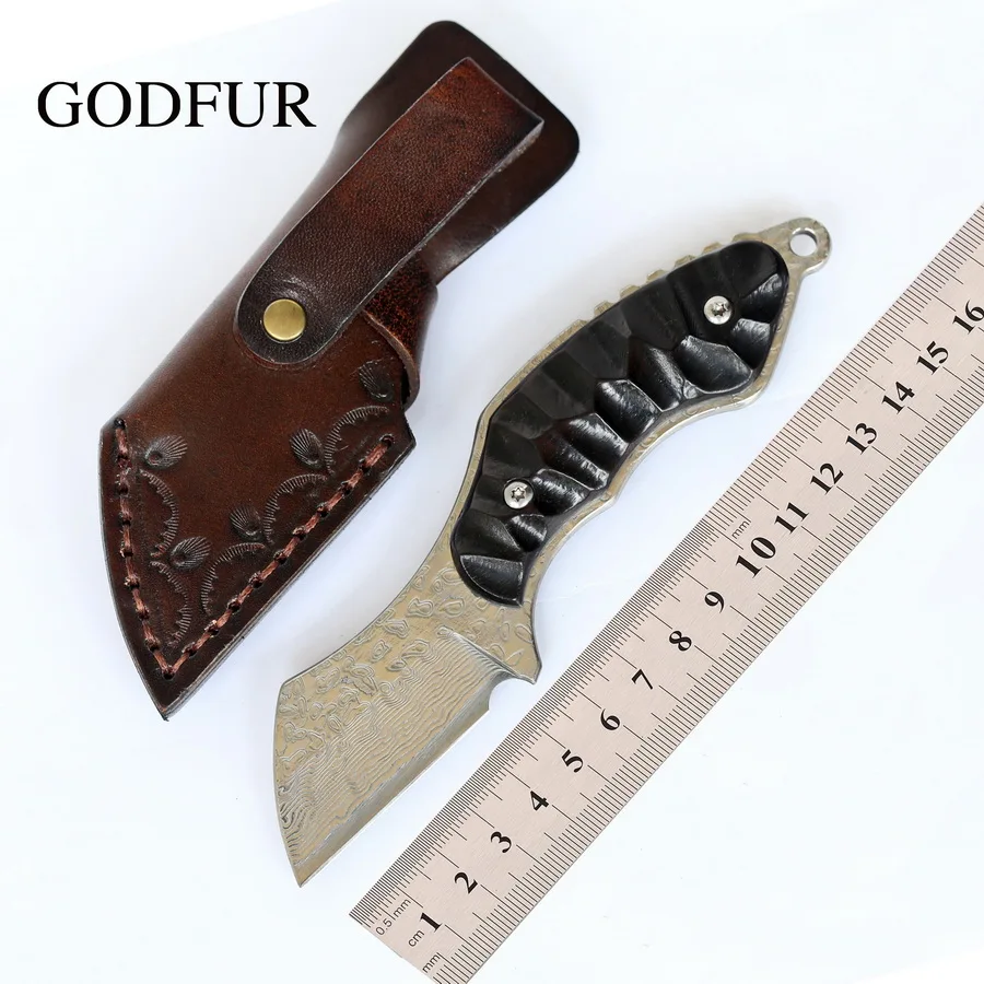 GODFUR DM005 нож с фиксированным лезвием дамасское лезвие походные охотничьи ножи для