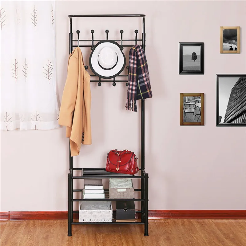 Liplasting Multifunctional 3 layer shoe racks and clothes hanger stand