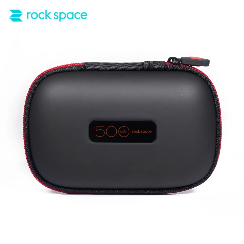 

ROCKSPACE Silicone 1500mAh Charging Protective Earphone Case for Bluetooth Sport Earphone Protable Charging Zipper Earphone Bag