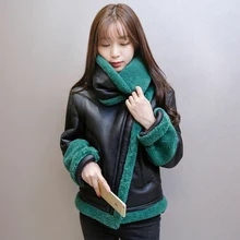 2016 Winter New Korean Thicken Warm Version Lamb Wool Jacket Women Short Paragraph Slim Big yards