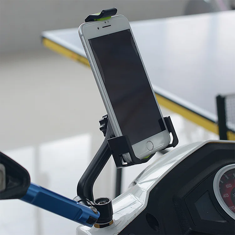 Держатель для телефона с зеркалом для мотоцикла, подставка для скутера, держатель для мобильного телефона с креплением заднего вида для мобильных устройств Размером 3,5-6,5 дюйма