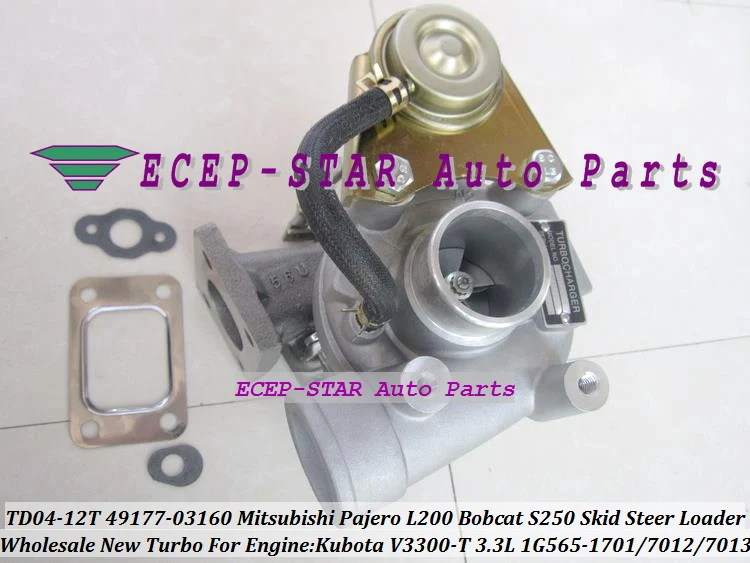 TD04-12T 49177-03160 1G565-1701 Turbo Turbocharger For Mitsubishi Pajero L200 Bobcat S250 Skid Steer Loader Kubota V3300-T 3.3L (6)