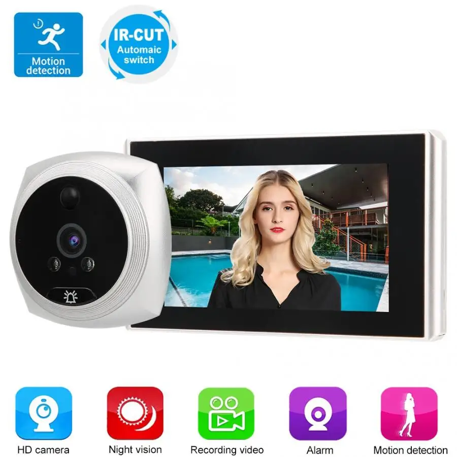 

4.3" HD Smart Door Viewer Doorbell Camera TFT Color Screen Display Video Door Bell with Motion 2019