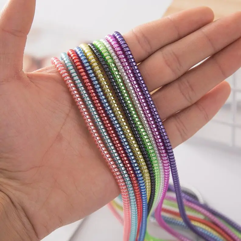 8pcs/lot 60cm TPU Spring Protective Sleeve Mobile Tablet Spiral Cord Protector for Cell Phone iPhone Charger Earphone | Электроника