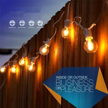 G40 12 LED Light Bulbs String Light 26ft Warm White LED Cafe Style Lighs Garden String Lights Summer Balcony Bedroom Lights
