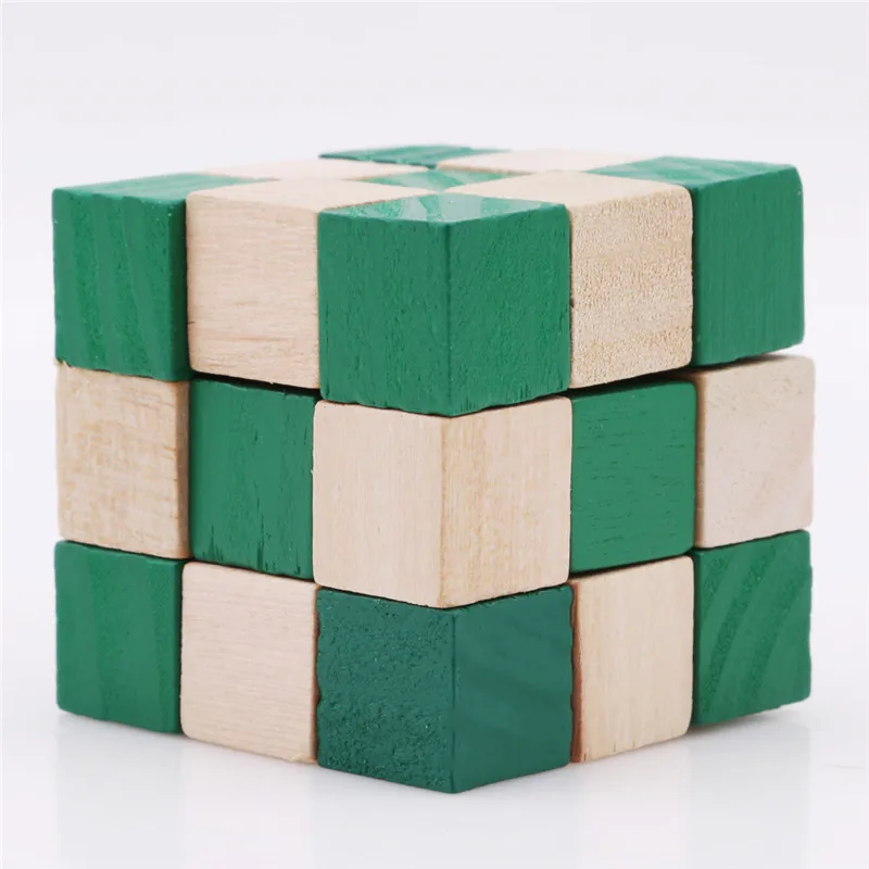 

Baby Toy Wooden 27 Sections Cube Snake Ruler Snake Twist Puzzle Challenge IQ Brain Toys Classic Game Kids Toys