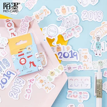 

45 Pcs/lot Happy 2019 Mini Paper Sticker Decoration Diy Ablum Diary Scrapbooking Label Sticker Kawaii Stationery