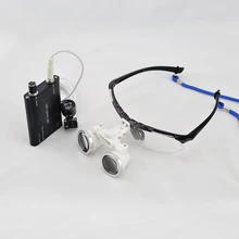 Новые черные стоматологические хирургические медицинские бинокулярные лупы 2,5X320 мм оптическая стеклянная лупа+ светодиодный светильник на голову