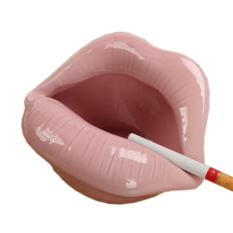 

Creative personality ceramic crafts Lip ashtray ornaments home decoration accessories Christmas gift for boy friend trendy