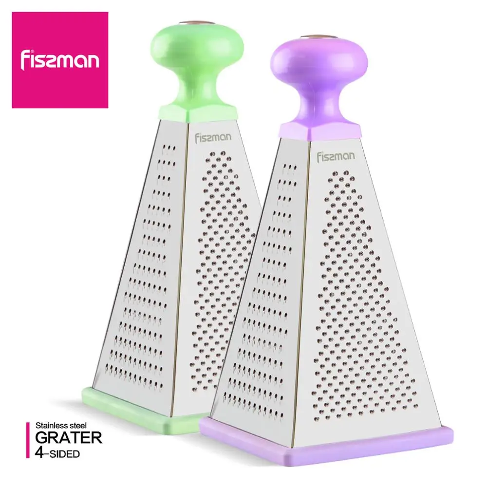 

Fissman 4-Side Grater multifunctional Handheld Garlic Ginger Grater Vegetable Potato Carrot Slicer-1pcs