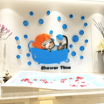 

Bathroom toilet acrylic photo wall sticker creative personality 3D stickers bedroom bedside background wall surface decoration