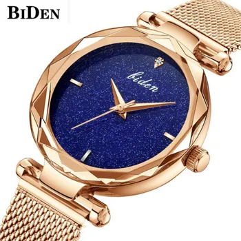 

BIDEN Luxury Brand Women Japan Move Quartz Watch Ladies No Clasp Milanese Strap Casual Quartz-watch Waterproof Relogio Feminino