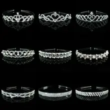 Горячая мода Девушка Стразы Кристалл повязка на голову свадебная тиара невесты корона обруч для волос аксессуары YW007