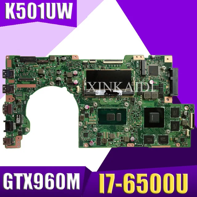 

Laptop motherboard for ASUS K501UW K501UWK K501UXM K501UX K501UB Test original mainboard GTX940M DDR3-8G-RAM I7-6500U