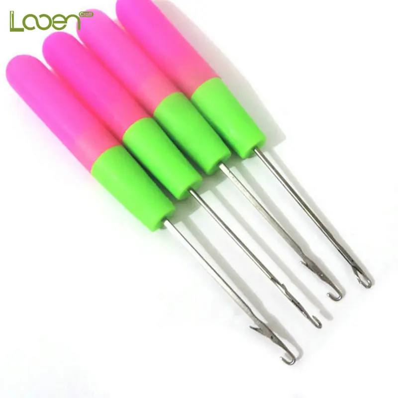 

4 Pcs/set Home DIY Brand Knitting Tools Carpet Crochet Hook with Tongue .Hairpiece Crocheting Needles Women DIY Craft Tools