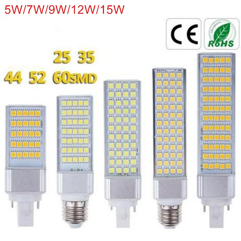 Светодиодный светильник G24 5 Вт 7 9 12 15 E27 SMD 5050|Светодиодные лампы и трубки| |