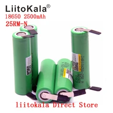 100PCS Liitokala New Brand 18650 2500mAh Rechargeable battery 3.6V INR18650 25R M 20A discharge+ DIY Nickel