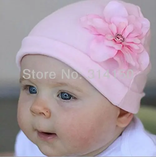 baby flower pink hat baby girl cap soft stretchy bella beanies girl