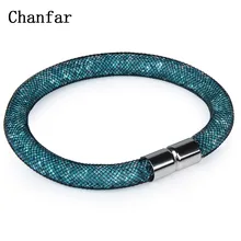 Chanfar Модный женский браслет из кристаллов одинарный, сетчатый Браслет ювелирные изделия