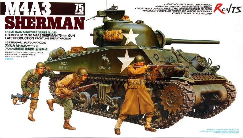 Tamiya 1/35 35250 U.S. Средний бак M4A3 Sherman 75 мм пистолет позднее производство | Игрушки и