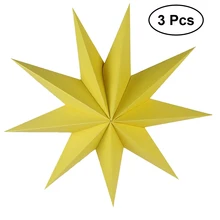 3 шт бумажный абажур ручной работы ГИРЛЯНДА со звездочками экологически чистый аксессуар лампы 30 см(желтый