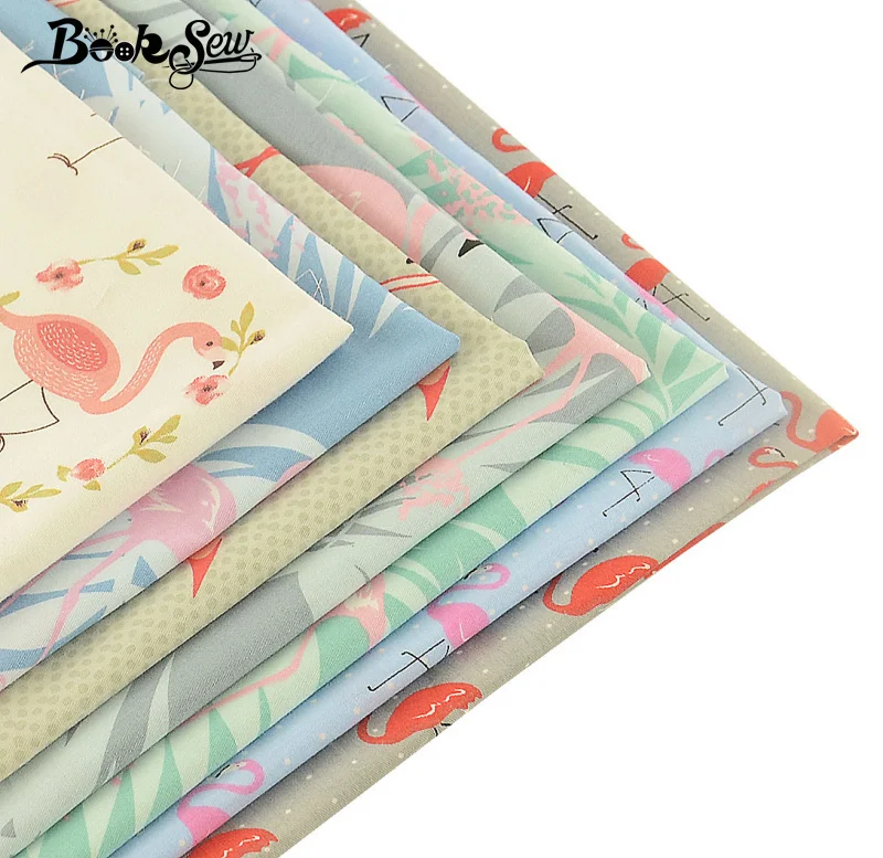 Booksew 100% хлопок саржевая ткань 7 шт./лот животные дизайн 40 см x 50 Ткань Стёганое