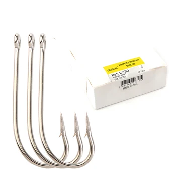 

Ringed Kirby SEA Hooks 2330 100PCS/Lot 1#8# Jig Head Lure Carp Fishing Carbon Steel Barbed Fishing Hooks With Ringed Accessories