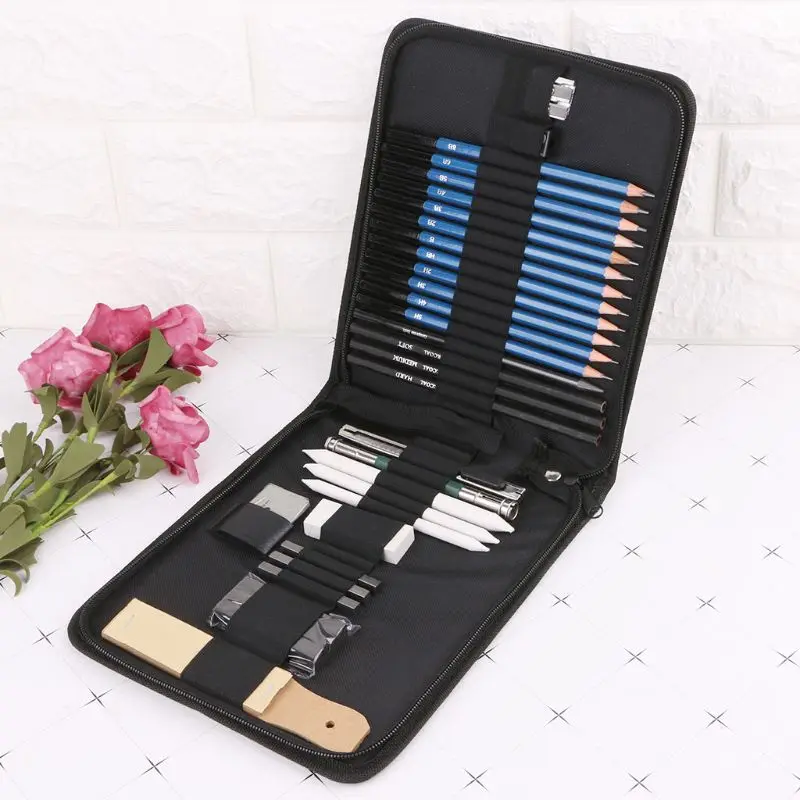 1 Set Professional Drawing Artist Kit Pencils Sketch Charcoal Art Craft tool set for artists students suppliers | Канцтовары для