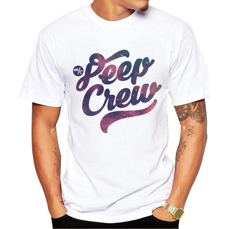 Fashion Space Letter Design Men T Shirt Short Sleeve Customized T 