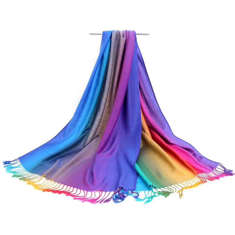 Весна Лето Mujeres Bufanda Chal китайский женский Радужный шарф шаль элегантные шарфы размер 70x180 см - Цвет: 3