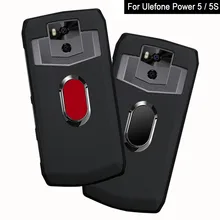 Power 5 Cover for Ulefone Power 5 Case luxury 6.0 inch Soft Black plastic Metal Finger Ring Funda for Ulefone Power 5S 5 S Cases